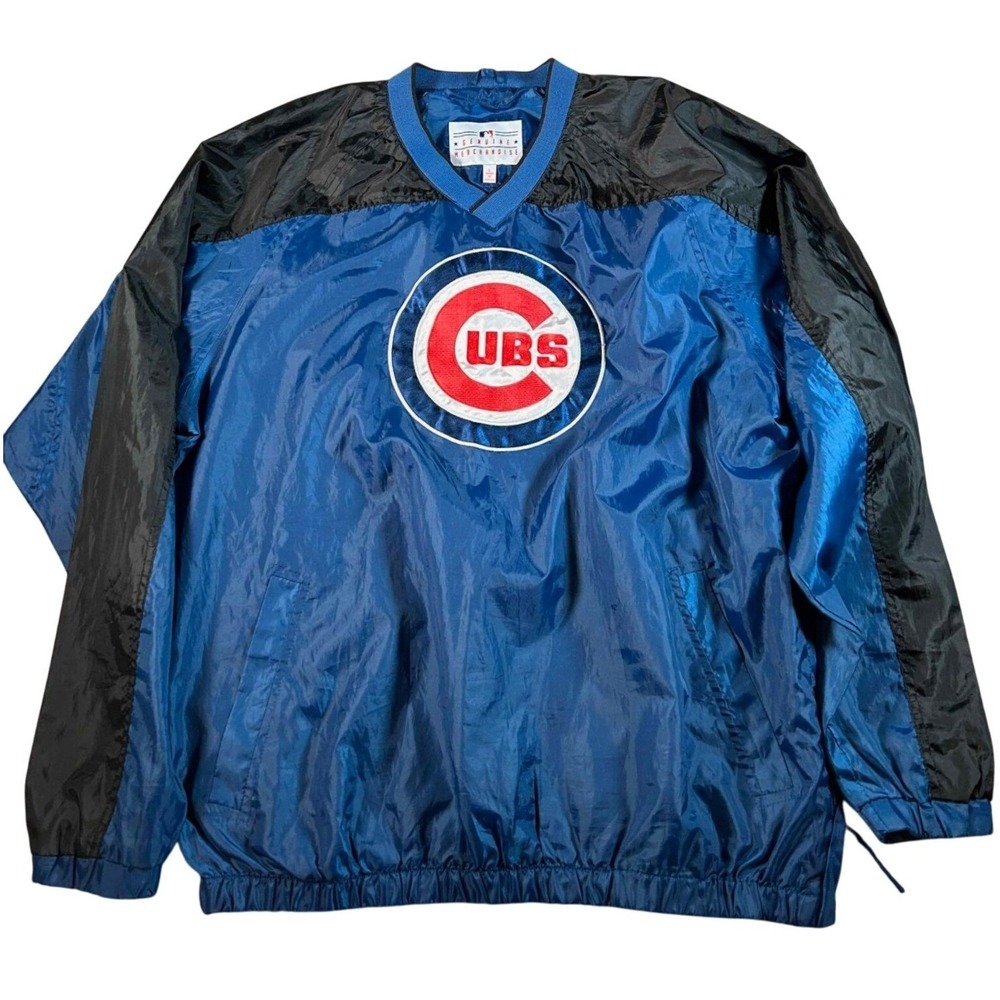 MLB Genuine Merchandise Chicago Cubs Windbreaker Pullover Blue Black Mens Large